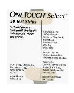 ONE TOUCH SELECT TEST STRIPS 50S