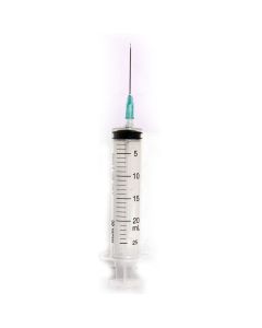 SYRINGE 20ML WITH NEEDLE 21G X 1.5 IN