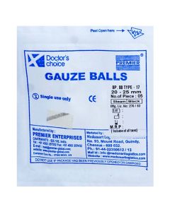 DC GAUZE BALL -20MM-25MM N/STE 50S