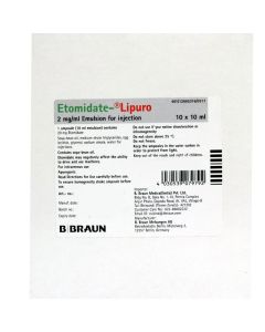 B BRAUN ETOMIDATE LIPURO 10ML INJECTION